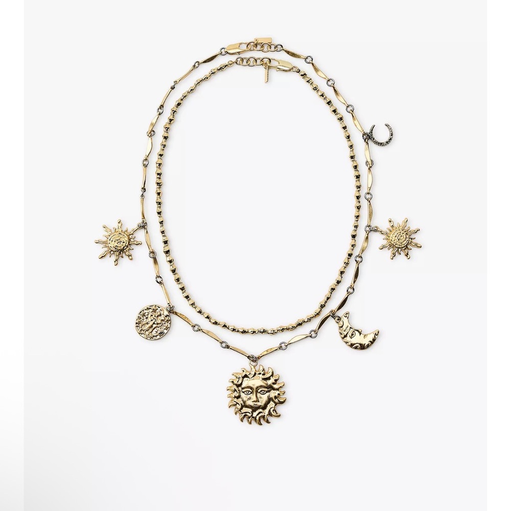 Zara pack of sun & moon necklaces